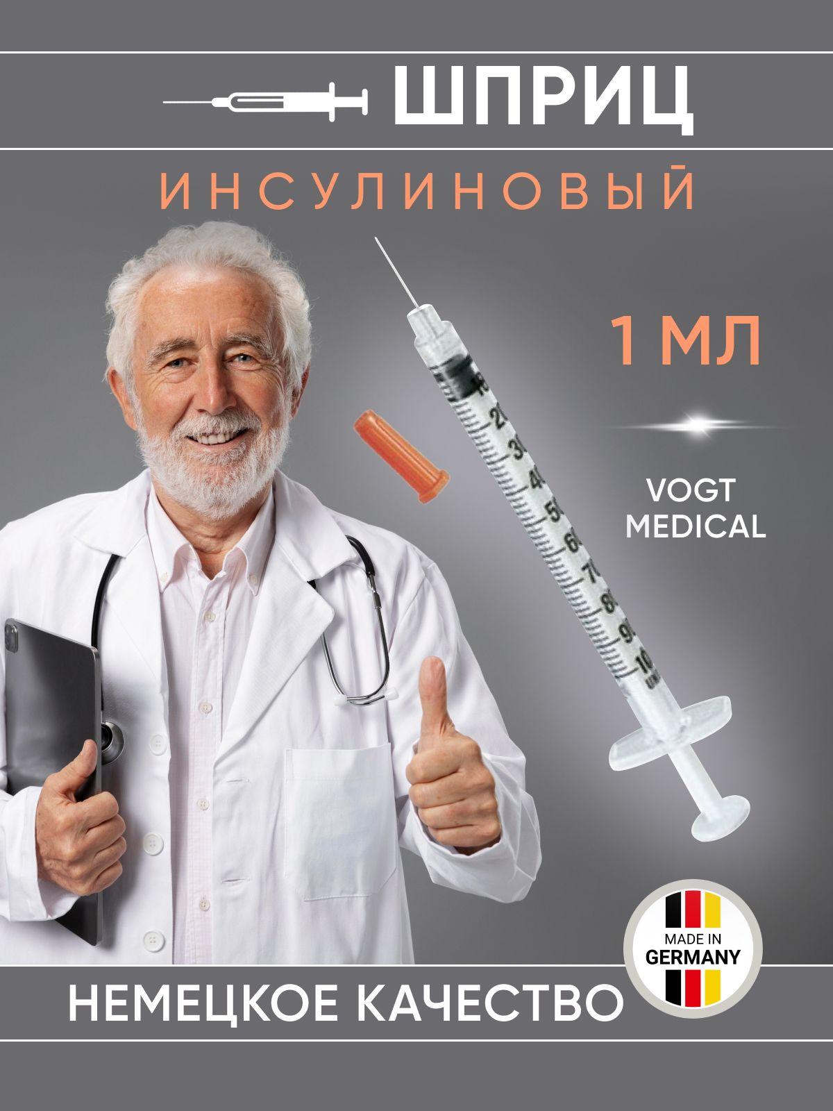 Vogt Medical | шприц VOGT MEDICAL 1МЛ инсулиновый медицинский