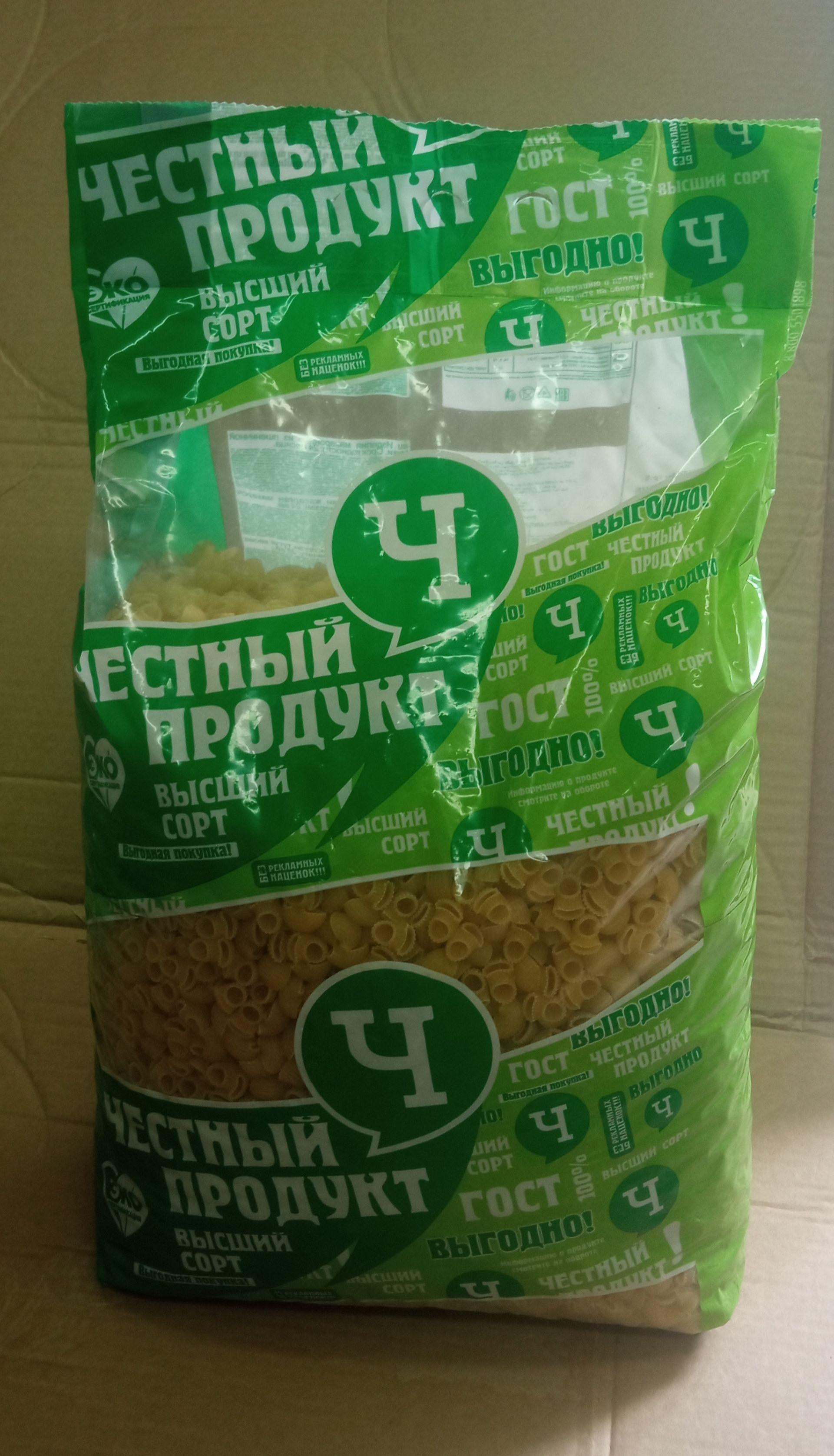 Макаронные изделия Улитки Честный продукт в/с 5кг