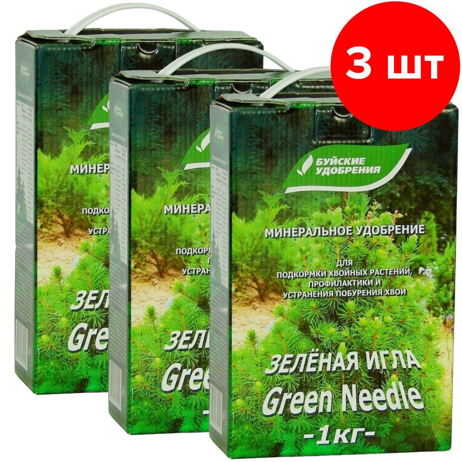 Буйские удобрения | Средство от побурения хвои Буйские удобрения Зеленая Игла 1 кг, 3 шт в упаковке