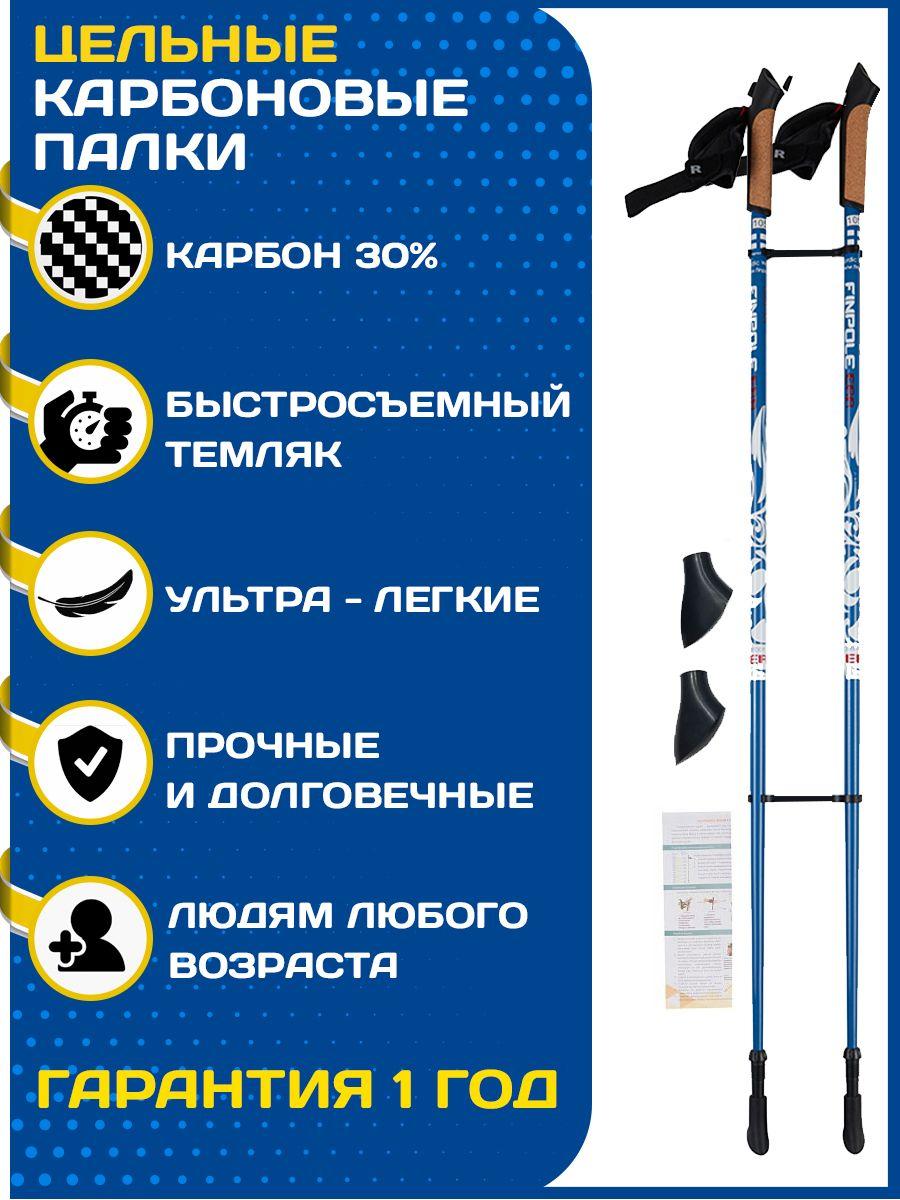 Finpole | Палки для скандинавской ходьбы ER , цельные, карбоновые, 125 см