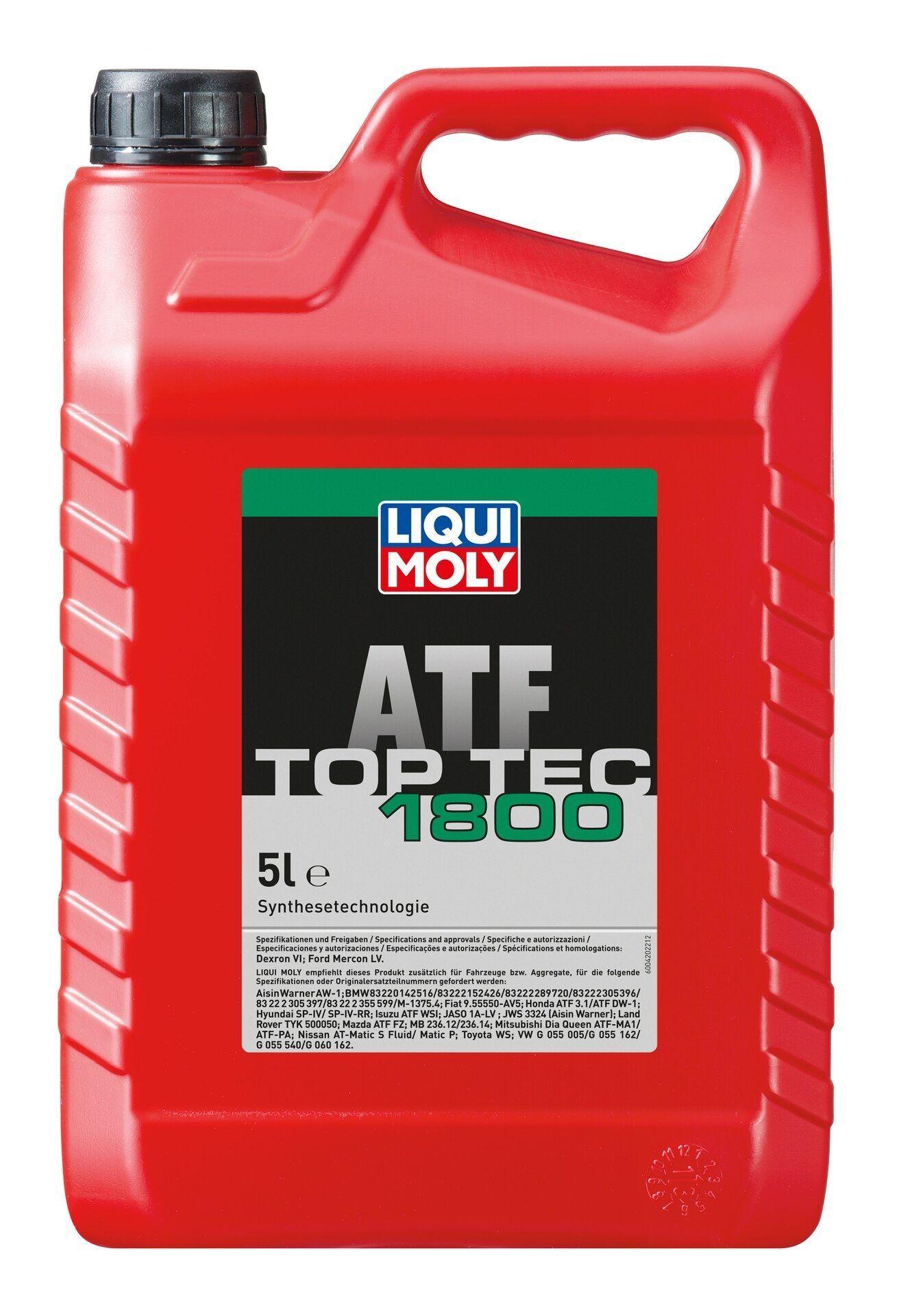 НС-синтетическое трансмиссионное масло Liqui Moly для АКПП "Top Tec ATF 1800", 5л