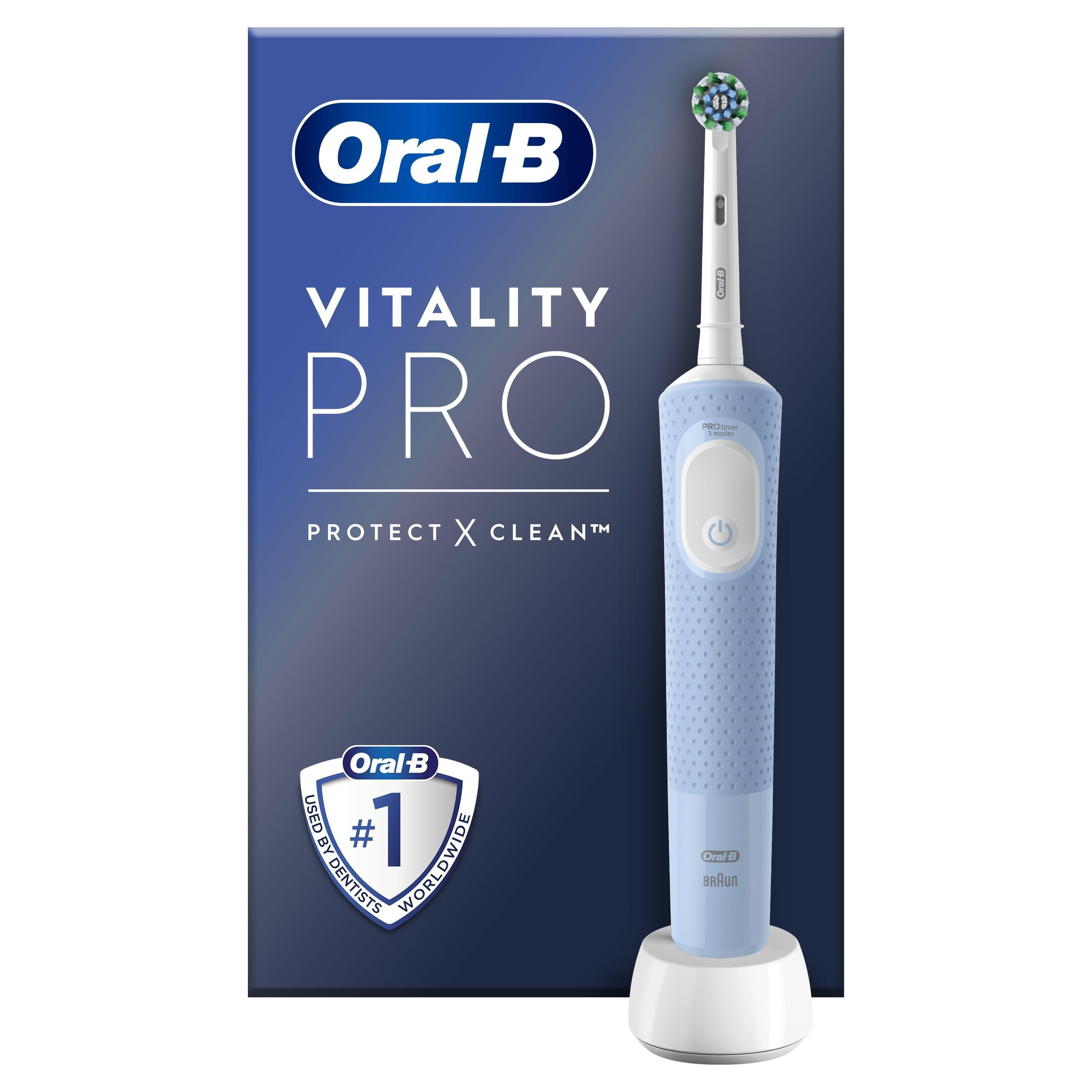 Оригинальная электрическая зубная щетка Oral-B Vitality Pro VAPOR BLUE 3 режима для бережной чистки