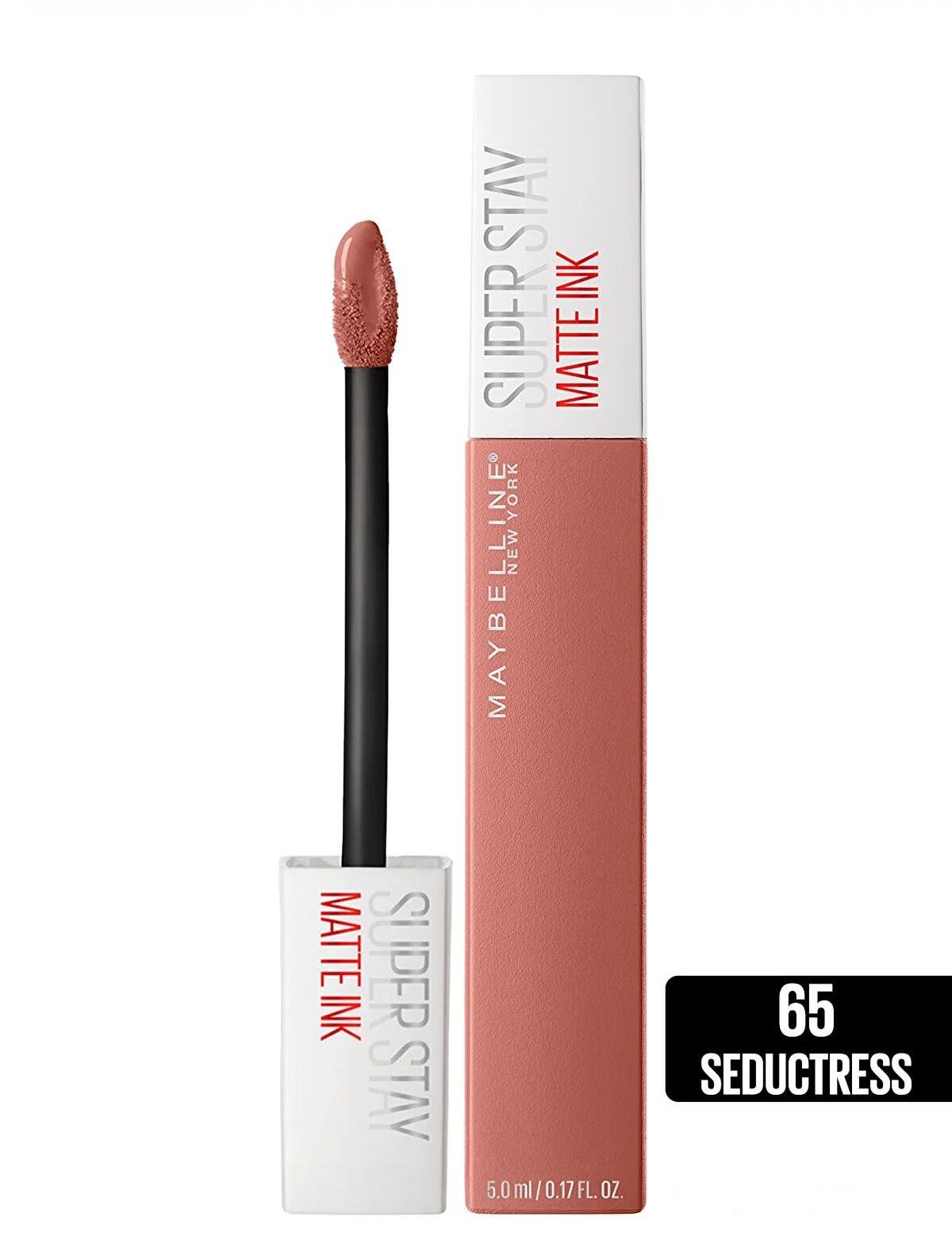 Maybelline New York Помада для губ Super Stay Matte Ink, тон 65 Seductress, жидкая суперстойкая матовая, 5 мл