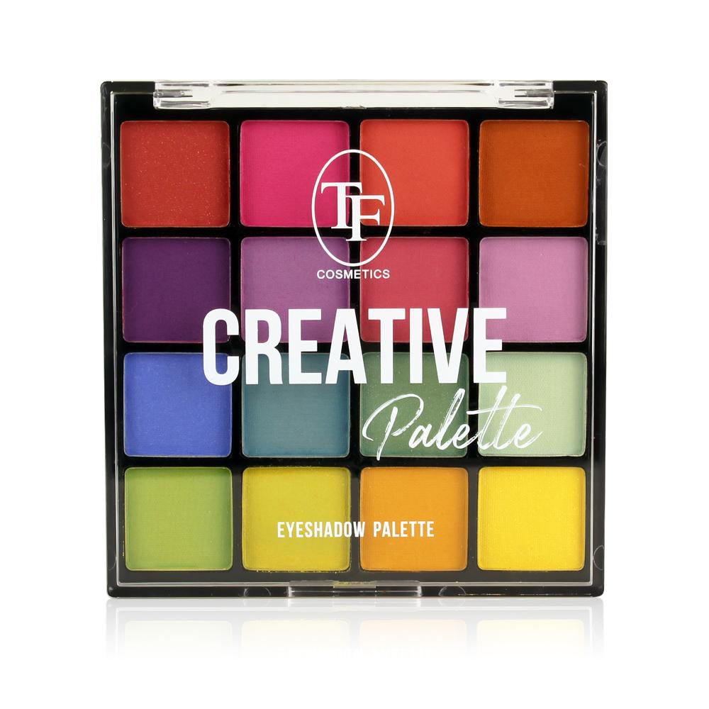 TF Палетка теней для макияжа CREATIVE PALETTE, тон 01 "Цветная", 16 цветов