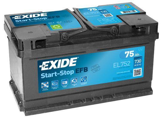 EXIDE Аккумулятор автомобильный, 75 А•ч, Обратная (-/+) полярность