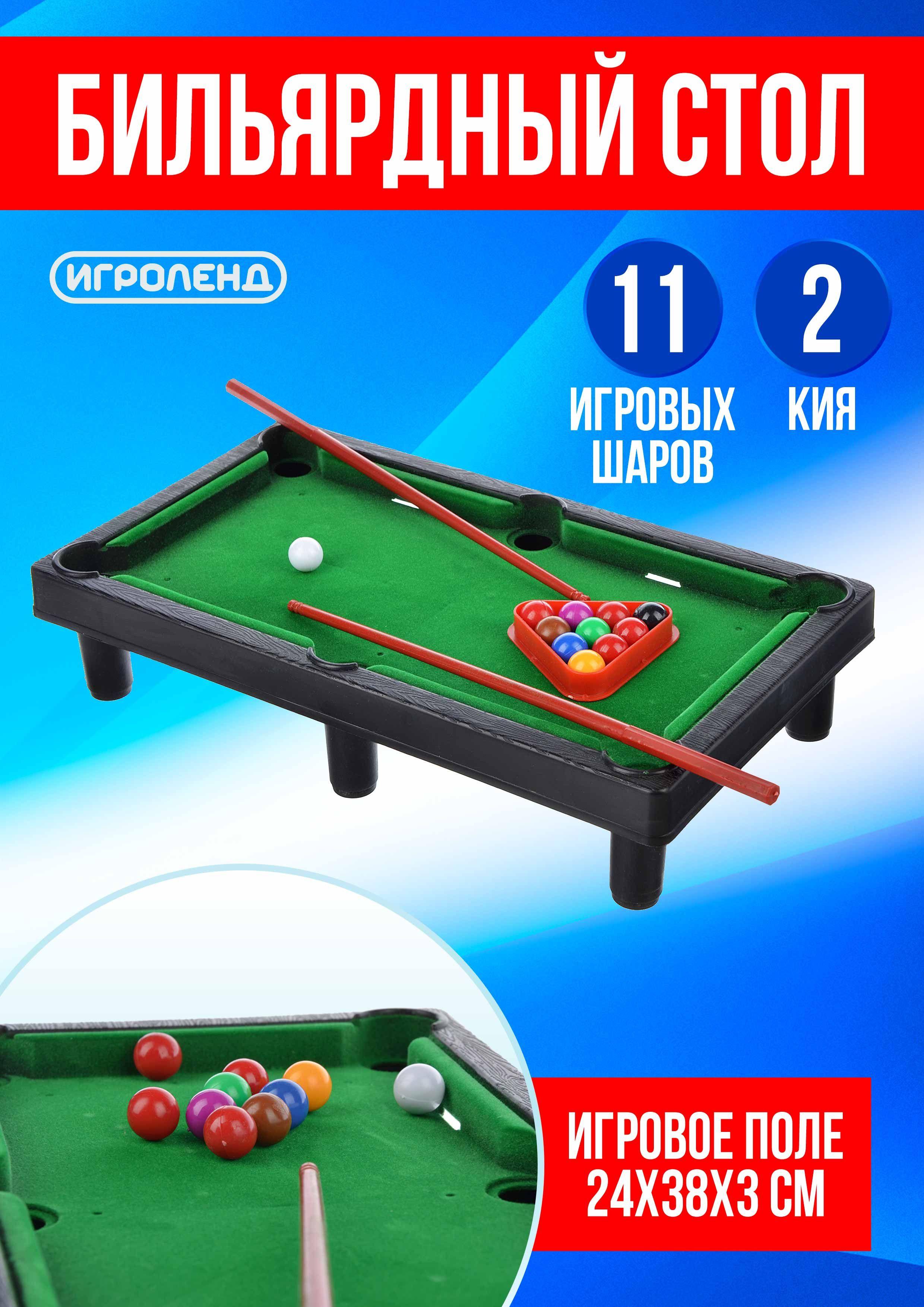 ИГРОЛЕНД | Игра настольная бильярд ИГРОЛЕНД, ABS, текстиль, 24х38х3см