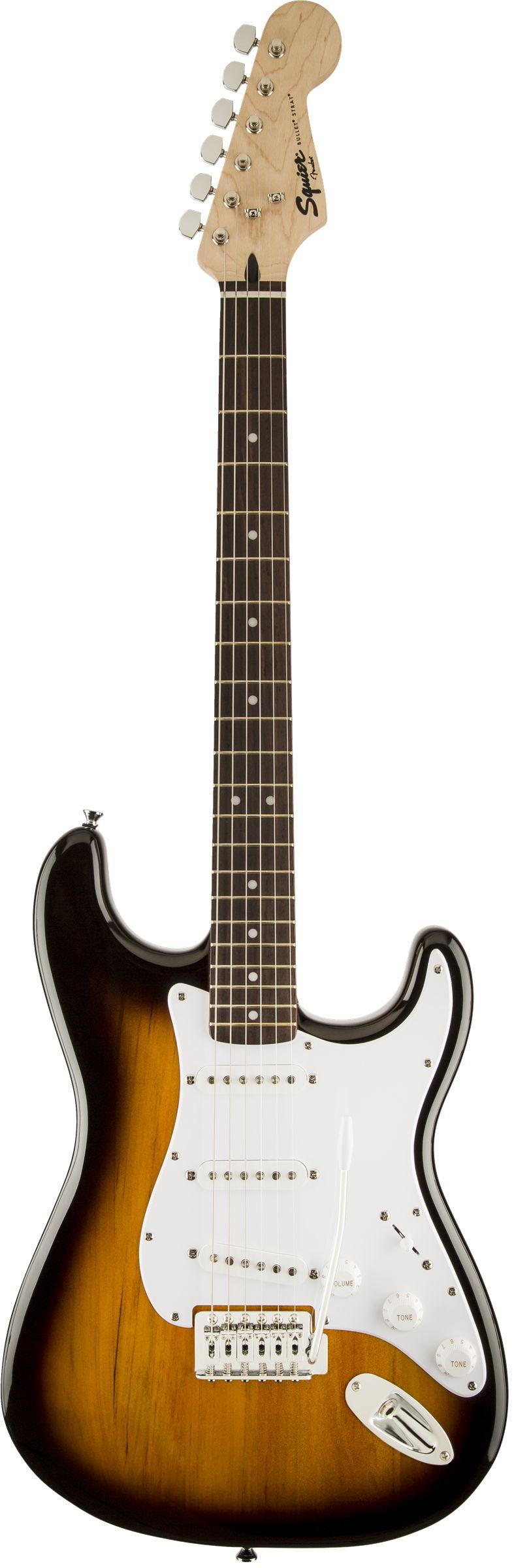 Squier by Fender Электрогитара Bullet Strat Tremolo SSS Brown Sunburst 6-струнная, корпус Тополь 4/4