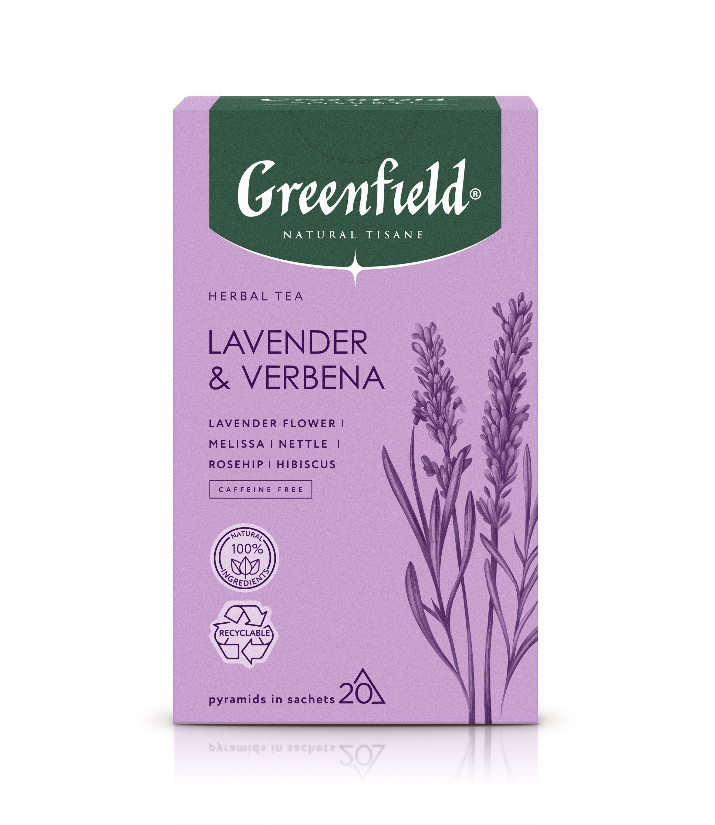 Чай в пирамидках травяной Greenfield Tisane, Lavander, Verbena, 20 шт