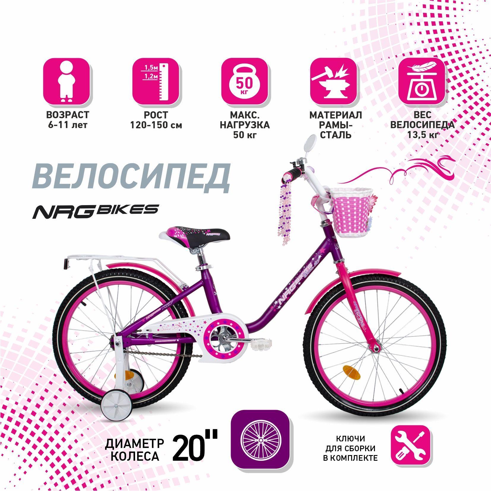 Велосипед детский NRG BIKES SWAN 20 violet-pink