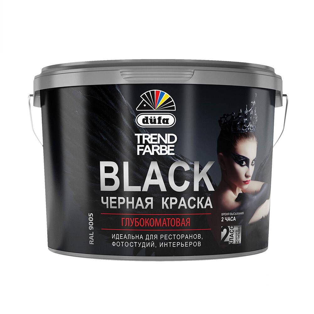 Краска моющаяся Dufa Trend Farbe Black черная RAL 9005 2,5 л