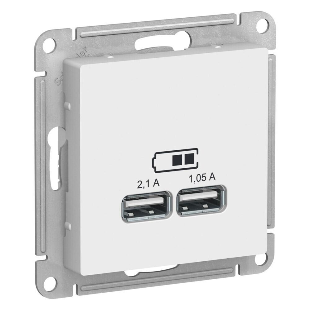 Розетка USB Systeme Electric AtlasDesign встраиваемая лотос 2хUSB-А (ATN001333)