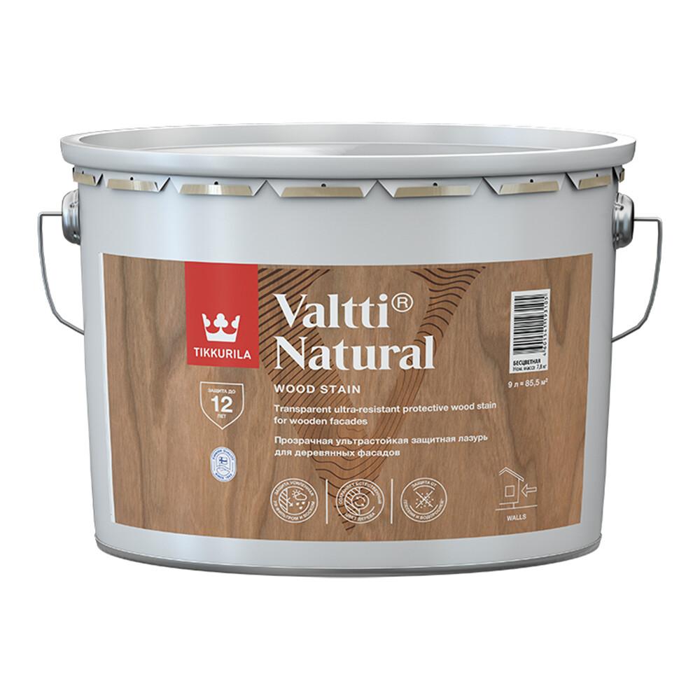 Антисептик Tikkurila Valtti Natural декоративный для дерева бесцветный 9 л