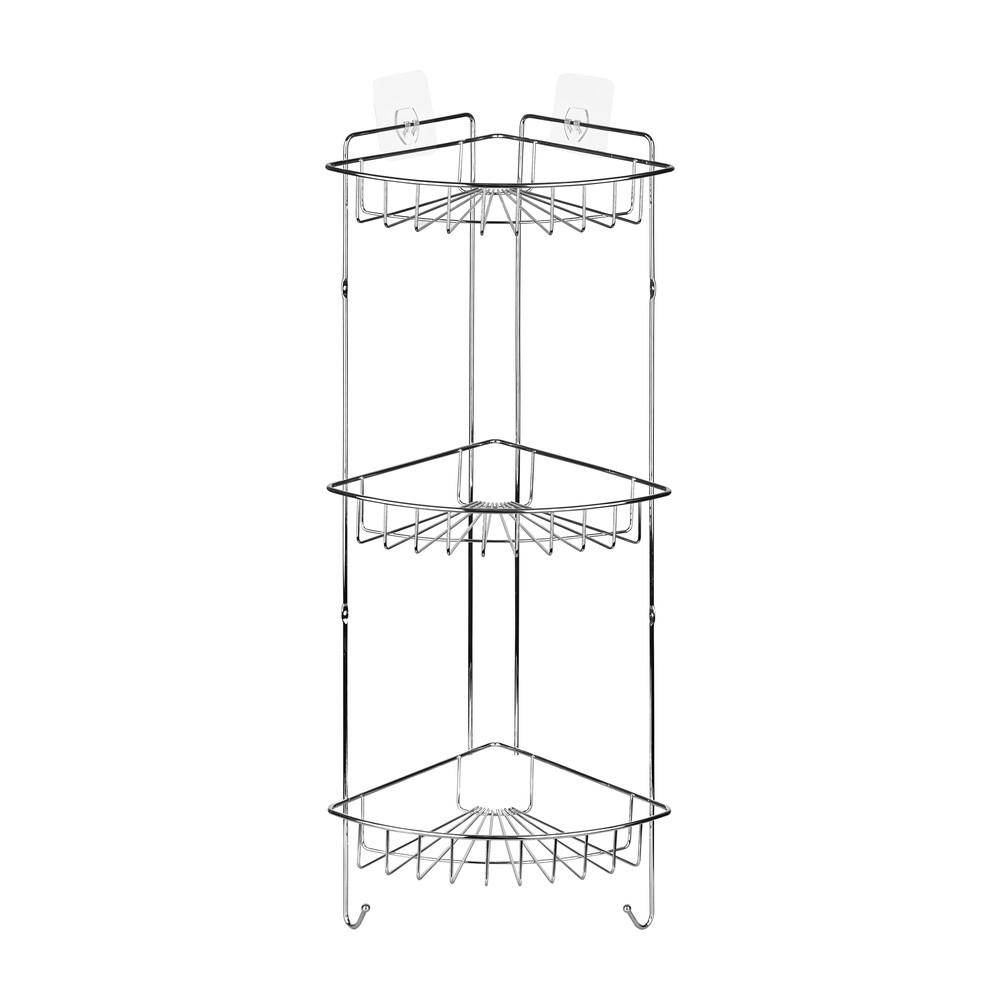 Полка для ванной ЧМЗ Гурт угловая трехъярусная 234х234х585 мм металл хром (514-006-01)