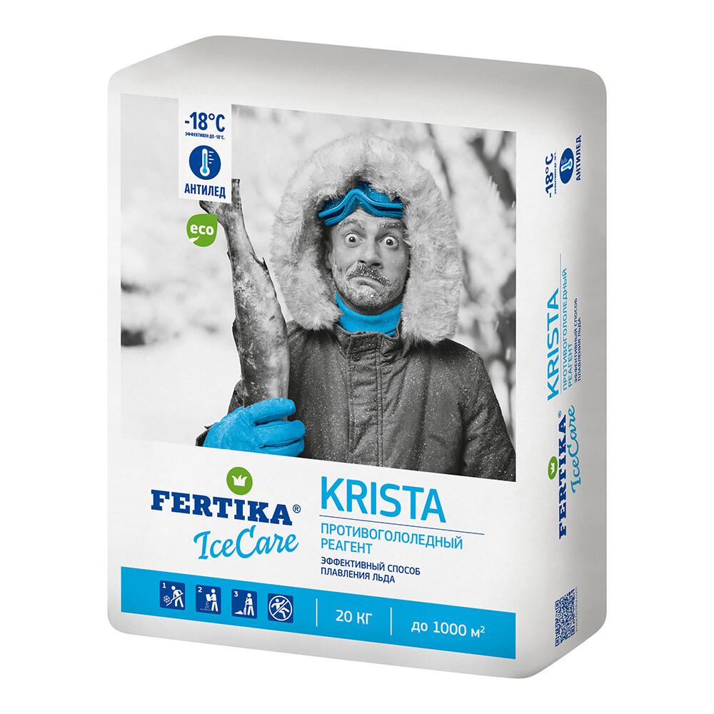 Реагент противогололедный Fertika IceCare Krista -18 °С 20 кг соль техническая 20 кг