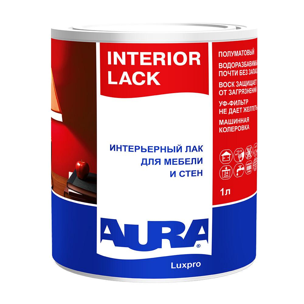 Лак акриловый Aura Luxpro Interior Lack бесцветный 1 л полуматовый