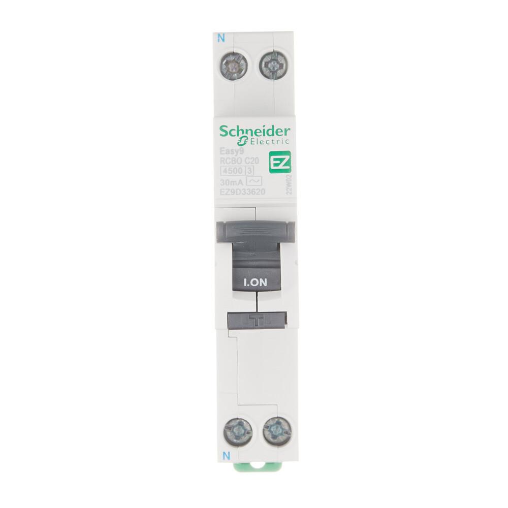 Автомат дифференциальный Schneider Electric Easy9 20А 30 мА 1P+N тип AC компактный (EZ9D33620)