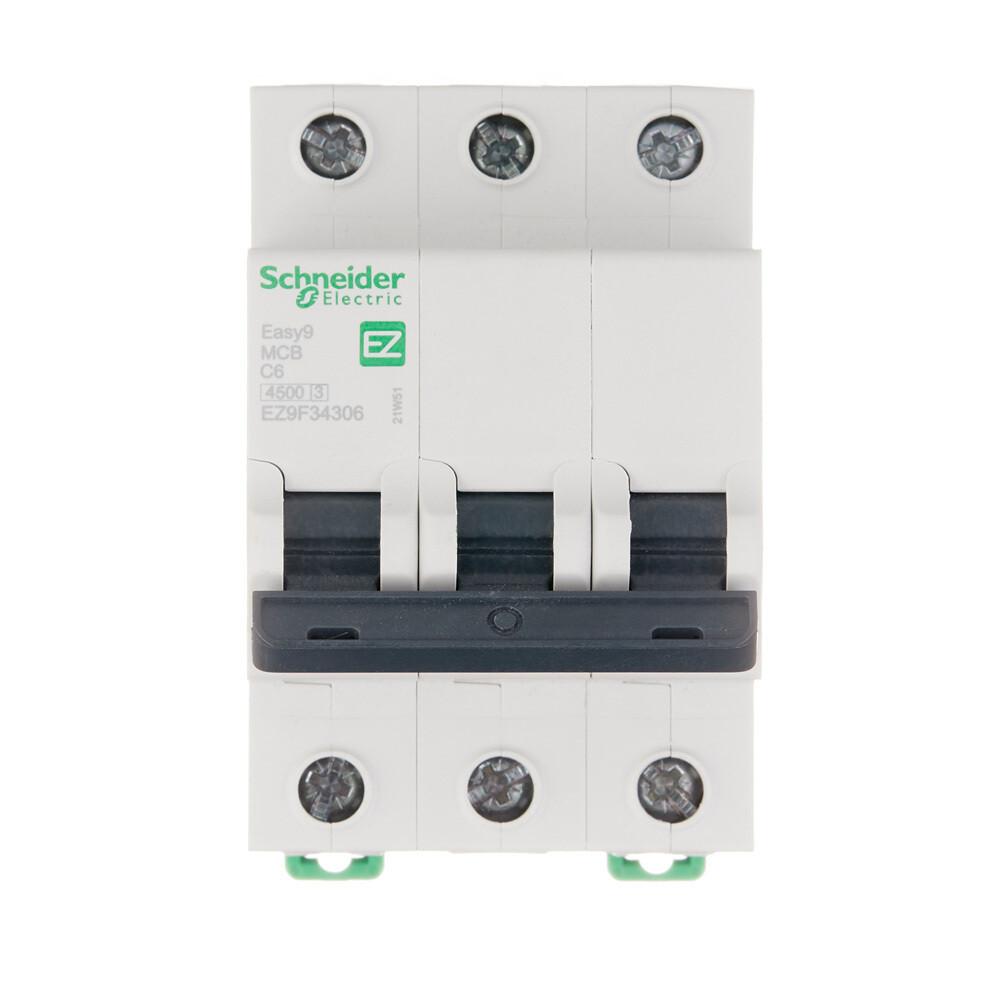 Автоматический выключатель модульный Schneider Electric Easy 9 3P 6А тип C 4,5 кА 400 В (EZ9F34306)