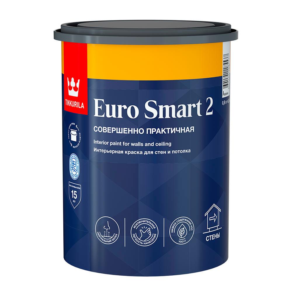 Краска интерьерная Tikkurila Euro Smart 2 база А белая 0,9 л