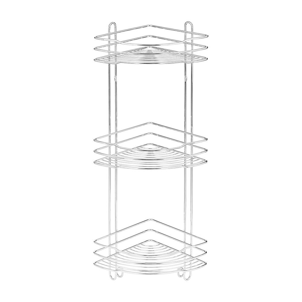 Полка для ванной ЧМЗ Стамбул угловая трехъярусная 222х222х720 мм металл хром (501-006-01)