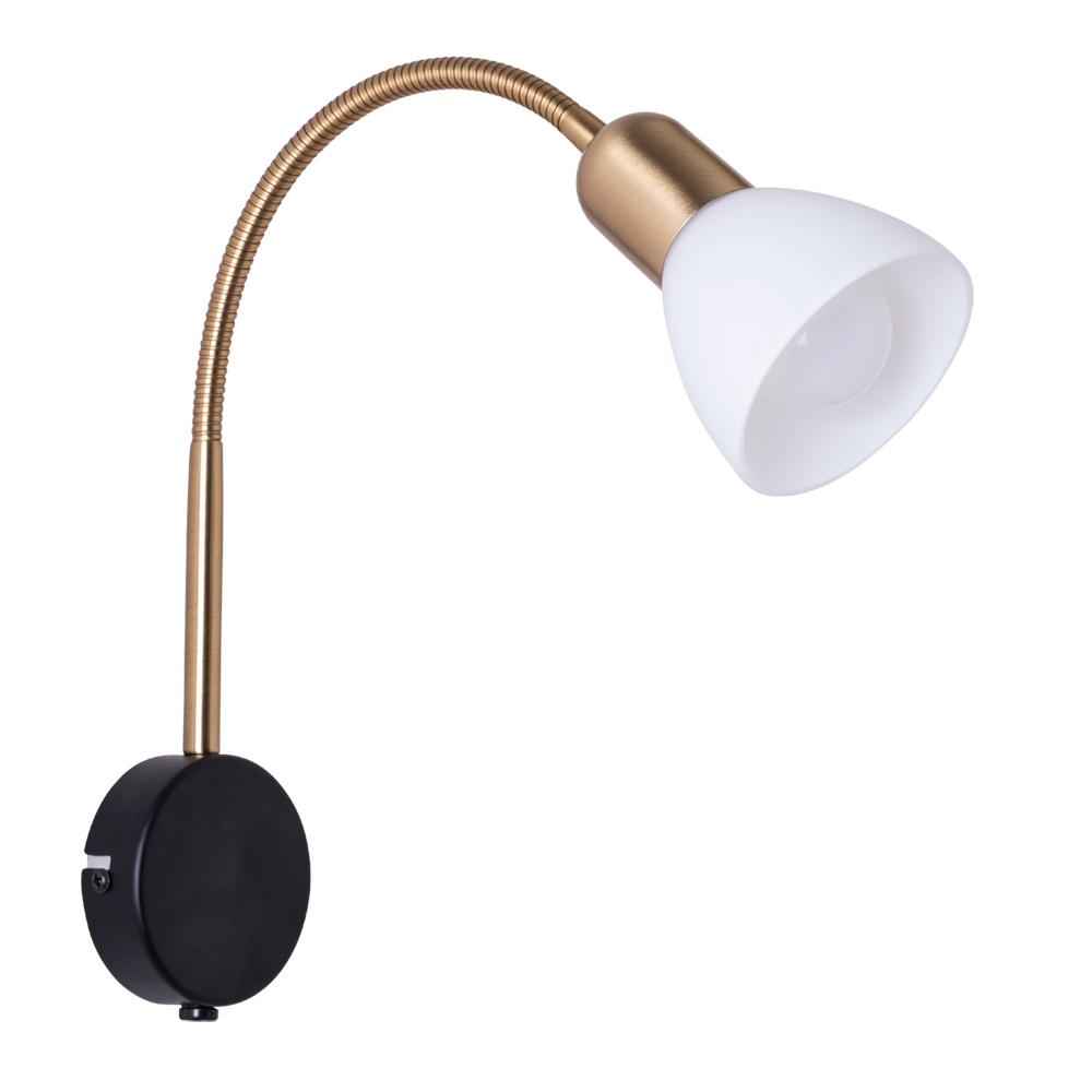 Спот настенный Arte Lamp E14 40 Вт 2 кв.м черный/золото IP20 (A3116AP-1BK)