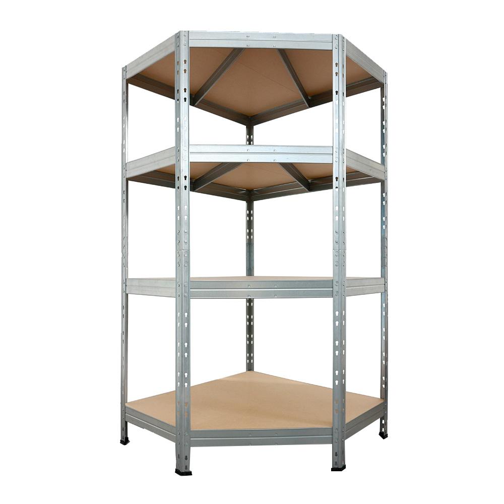 Стеллаж металлический серый AR Shelving Corner Rivet 1800x900x450 мм 4 полки