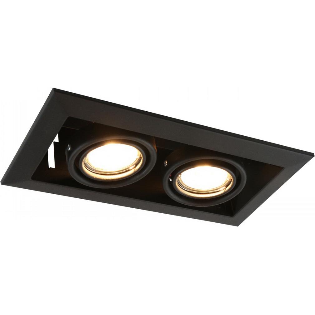 Спот потолочный встраиваемый Arte Lamp Cardani Piccolo GU10 100 Вт 2 кв.м черный IP20 (A5941PL-2BK)