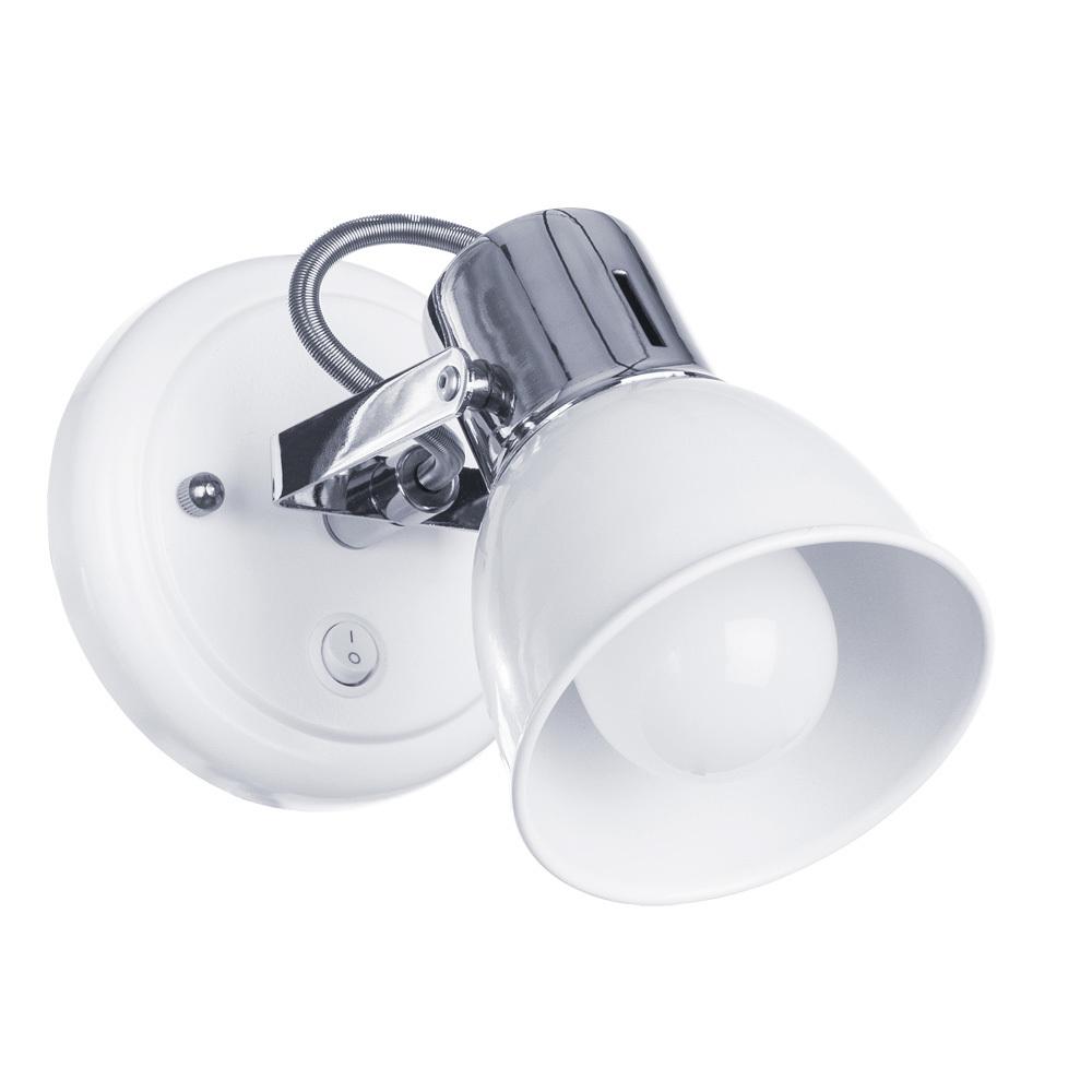 Спот настенный Arte Lamp Jovi E14 40 Вт 2 кв.м белый/серебристый IP20 (A1677AP-1WH)