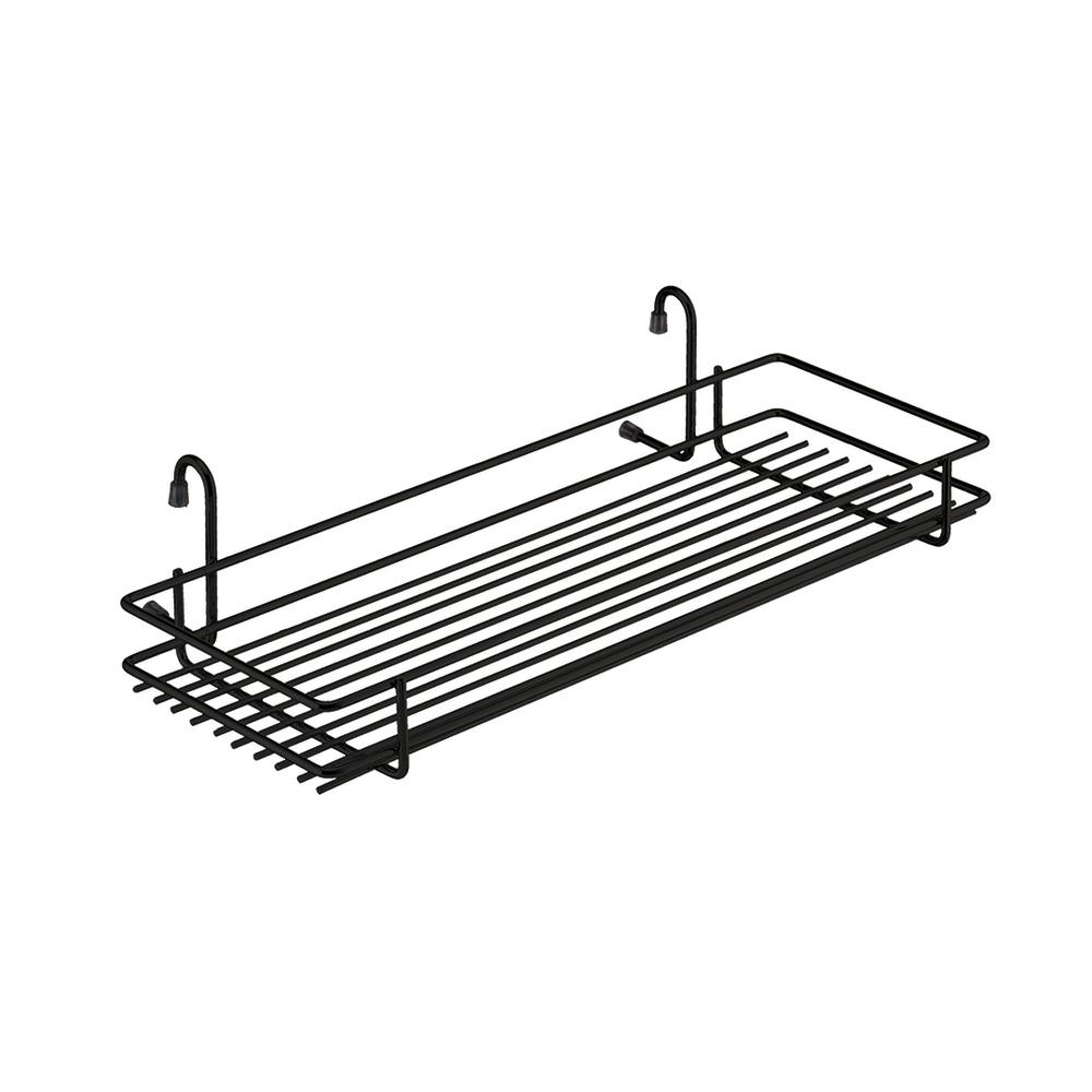 Полка на рейлинг короткая широкая 450х220х105 мм черная матовая (MX-060 BL)