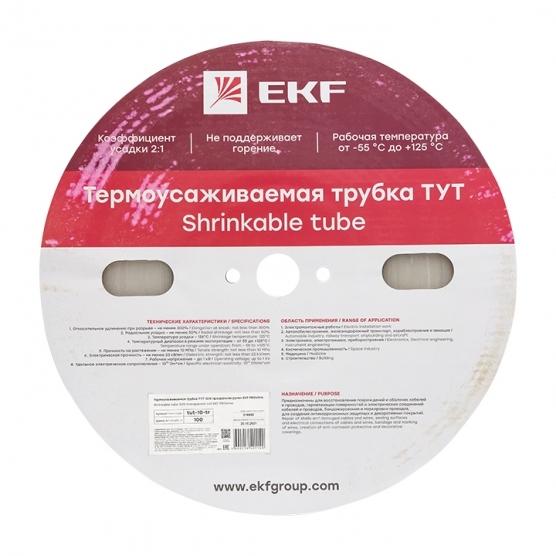 Трубка термоусадочная EKF PROxima ТУТ 10/5 мм бесцветная (100 м)