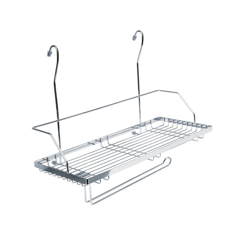 Полка на рейлинг для полотенца с держателем 395х215х330 мм хром (MX-429)