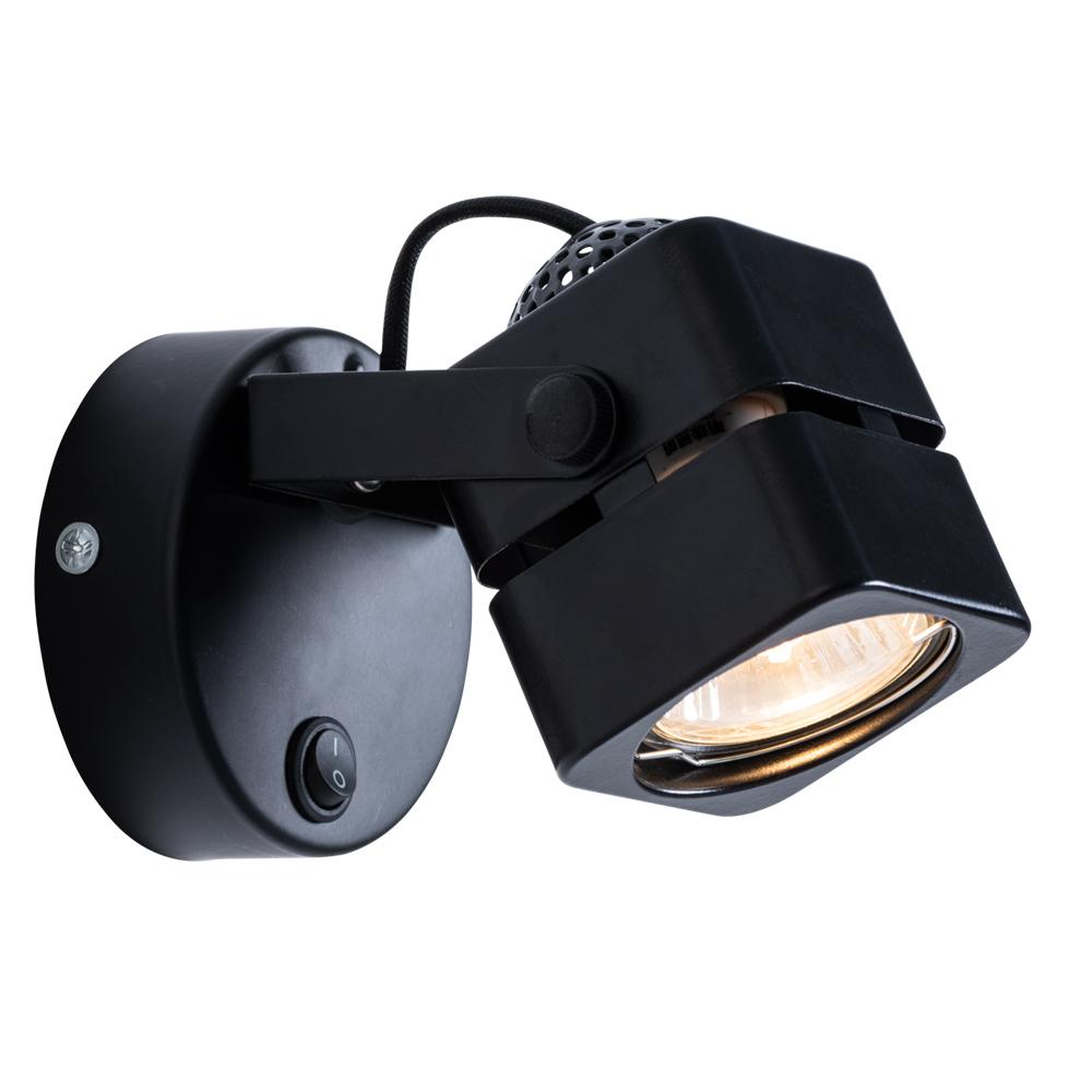 Спот настенный Arte Lamp Misam GU10 50 Вт 1 кв.м черный IP20 (A1315AP-1BK)