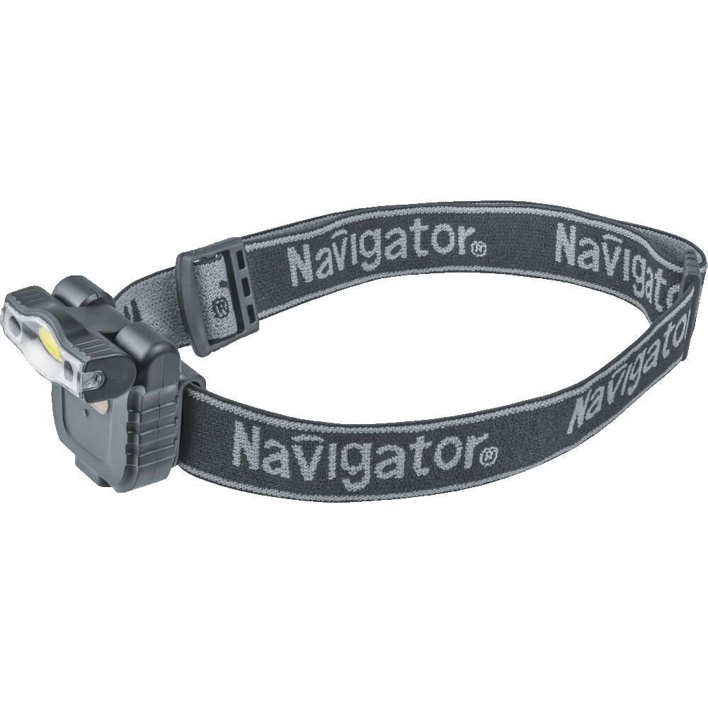 Фонарь налобный Navigator NPT H27 светодиодный 1 LED 3 Вт аккумуляторный 3,7 В Li-Pol 500 мАч пластик (93190)