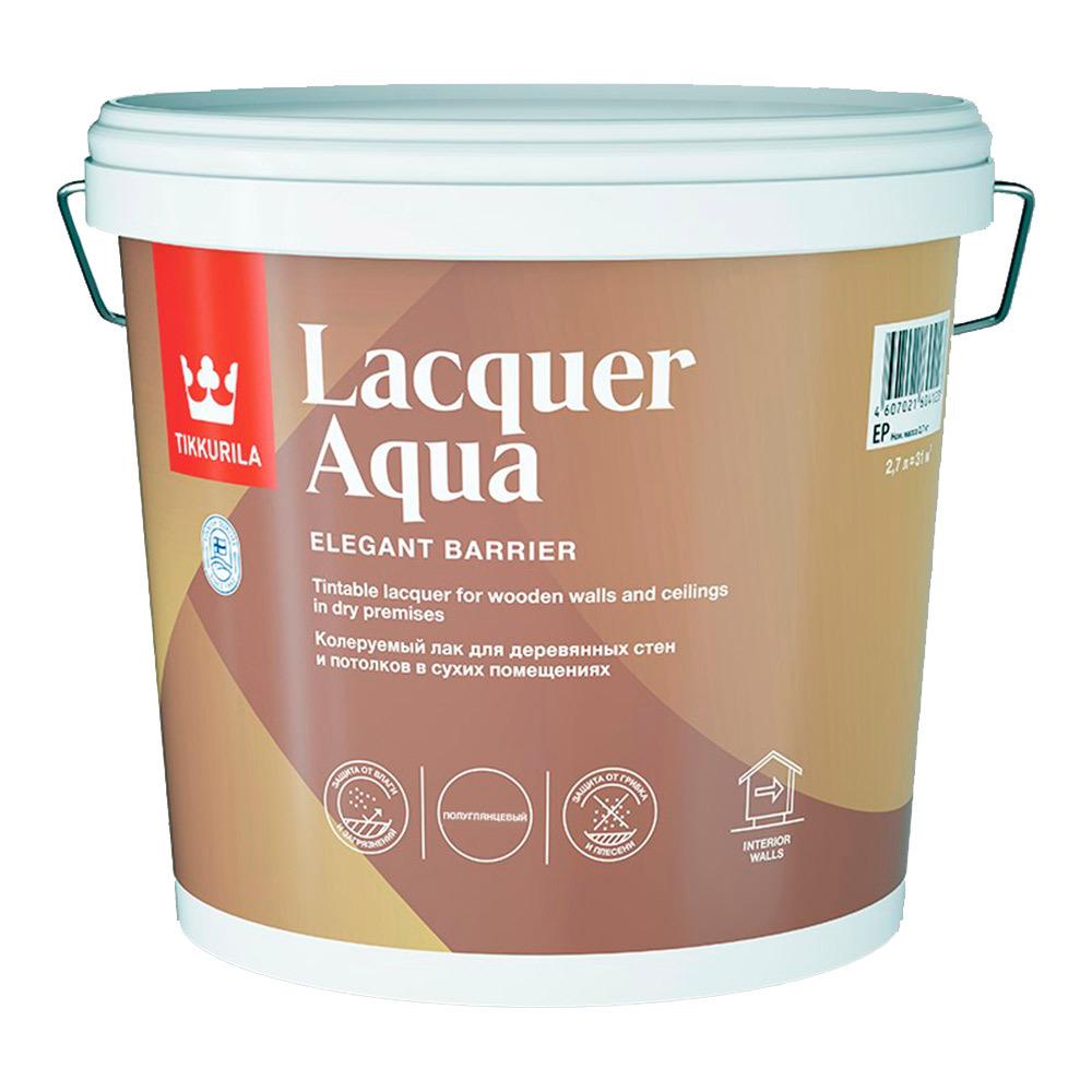 Лак акриловый Tikkurila Lacquer Aqua основа ЕР бесцветный 2,7 л полуглянцевый