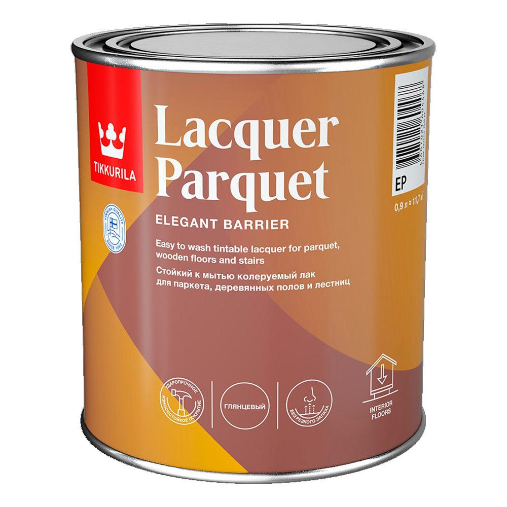 Лак алкидно-уретановый паркетный Tikkurila Lacquer Parquet глянцевый бесцветный 0,9 л