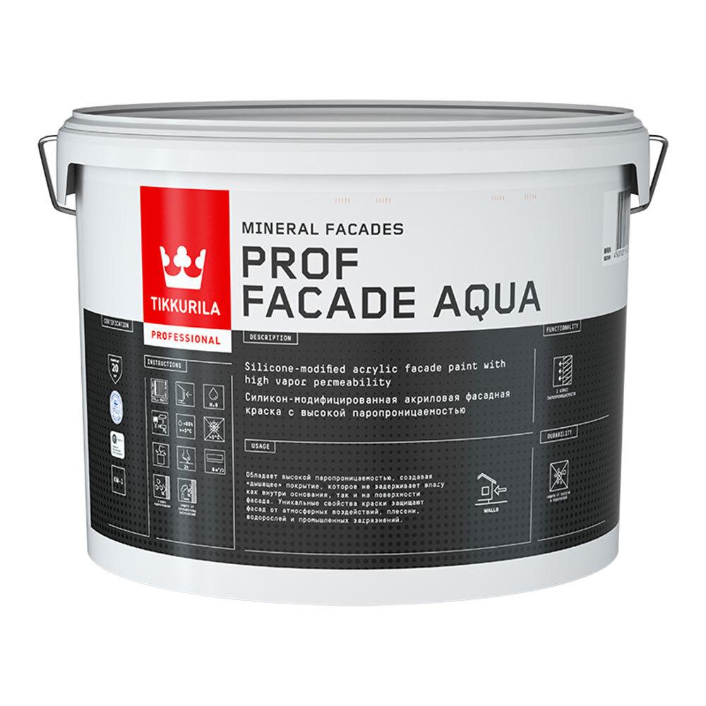 Краска фасадная Tikkurila Prof Facade Aqua силикон-модифицированная база MRA белая 9 л