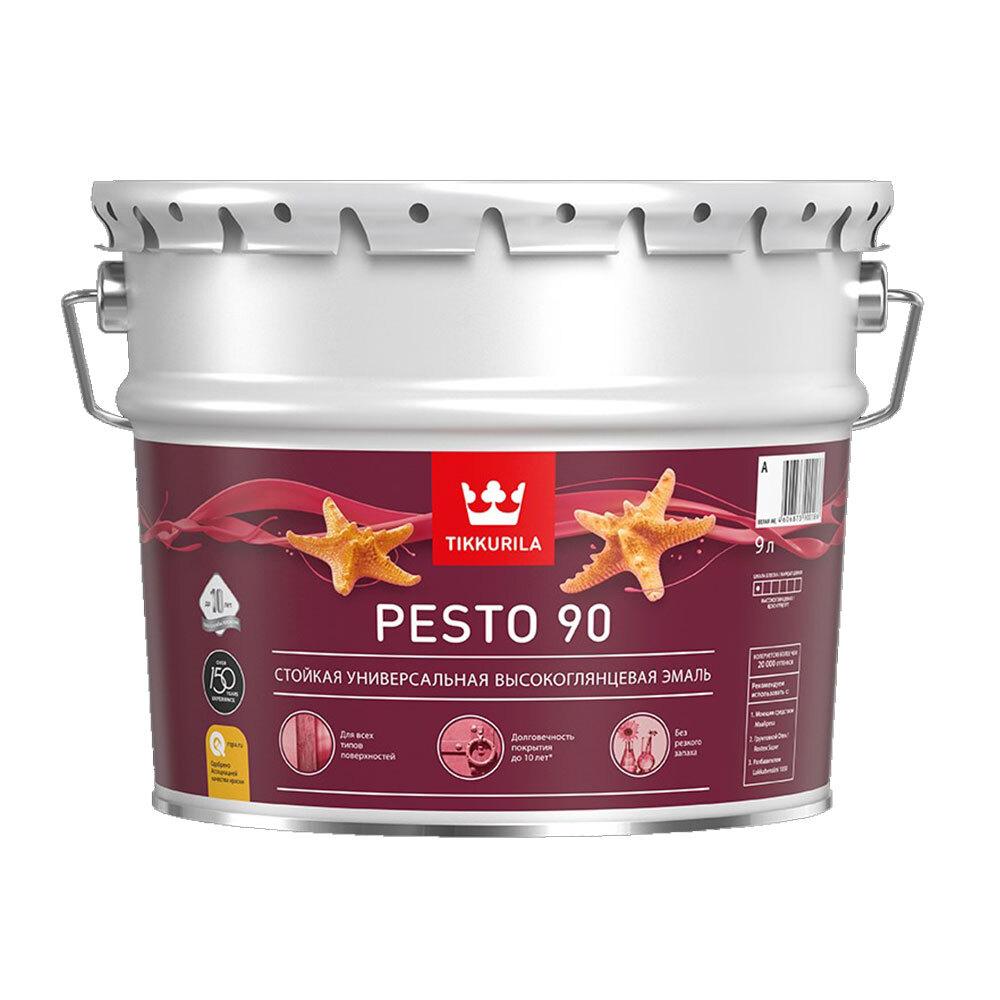 Эмаль алкидная Tikkurila Pesto 90 база А глянцевая 9 л