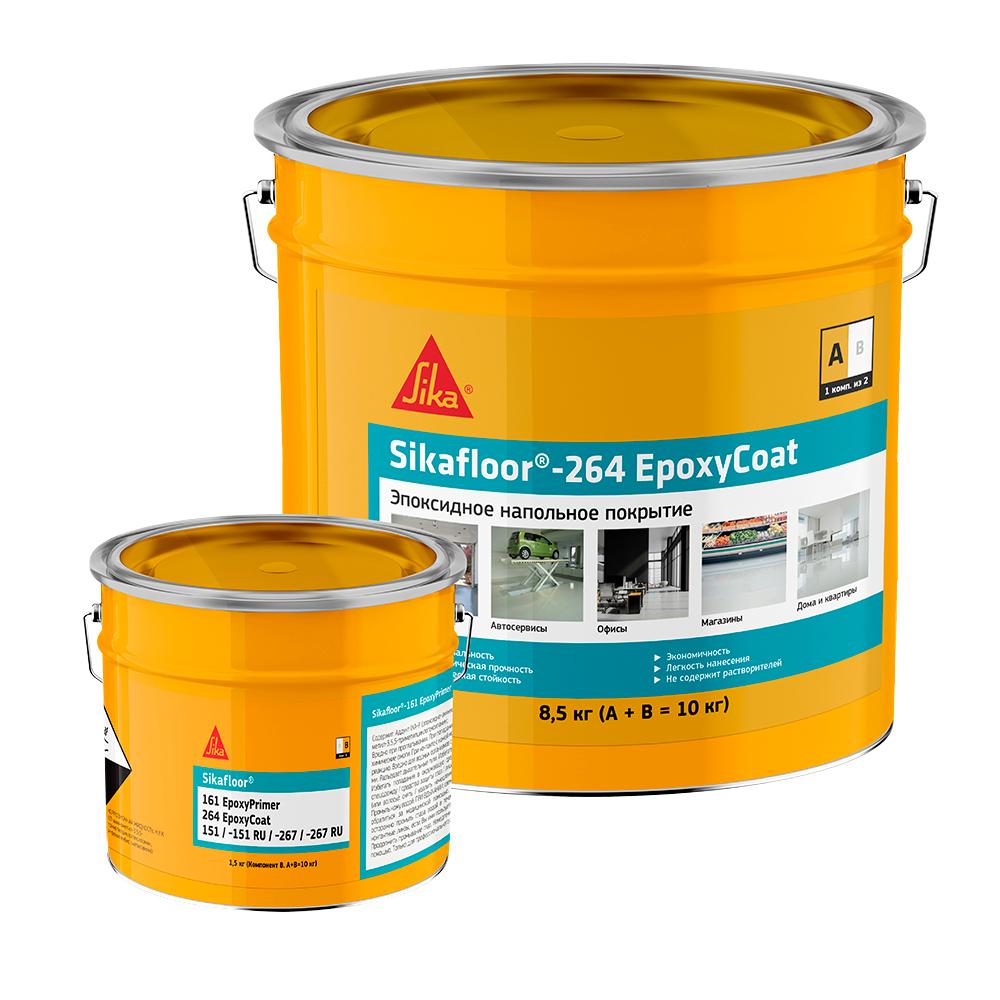 Пол эпоксидный Sika Sikafloor-264 EpoxyCoat двухкомпонентный серый RAL 7032 7,9 кг + 2,1 кг