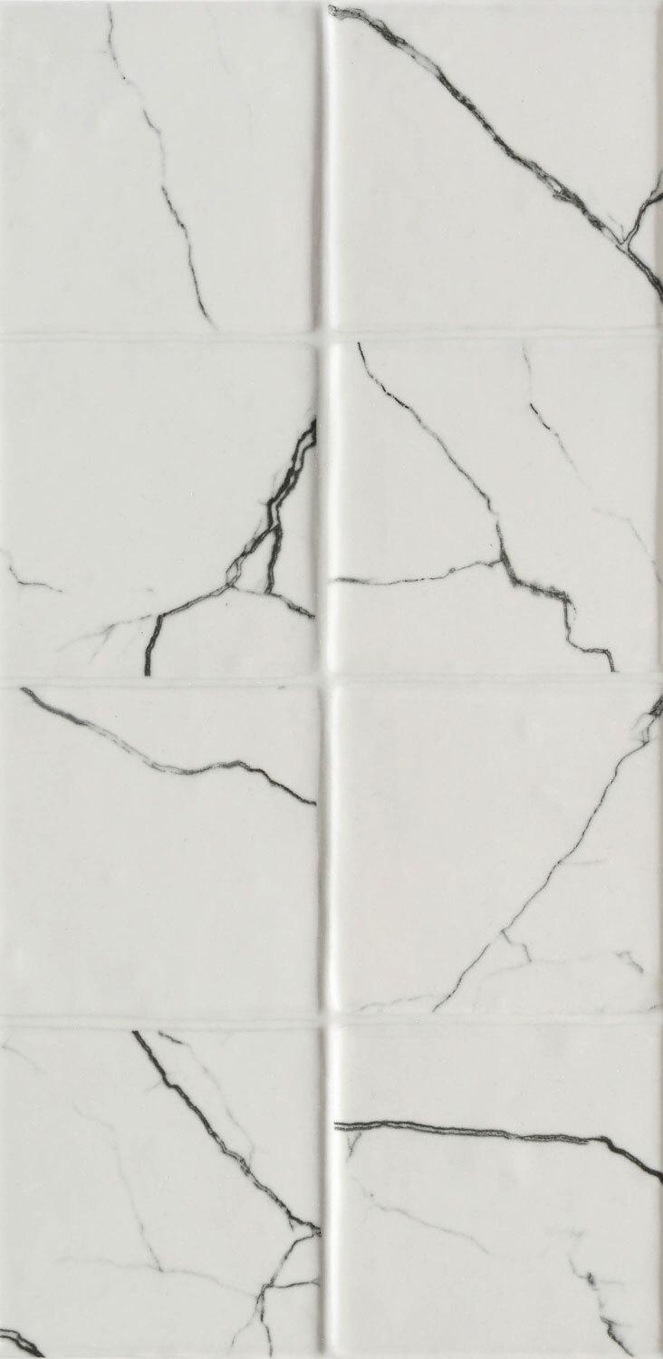 Плитка облицовочная Lavelly Skandi Marble Mosaic белая рельеф 400х200х8 мм (15 шт.=1,2 кв.м)