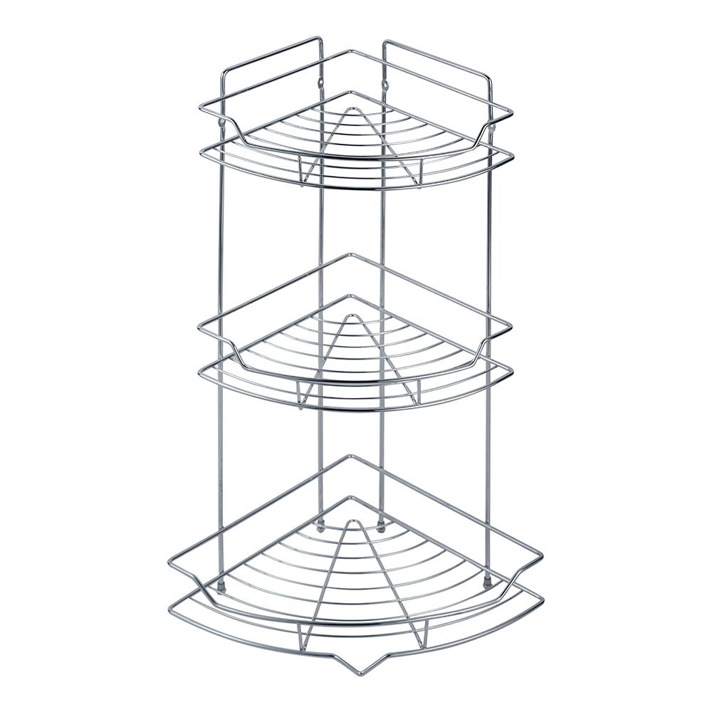 Полка для ванной Fora угловая трехъярусная 555х260х260 мм металл хром (KOR-436/3781)