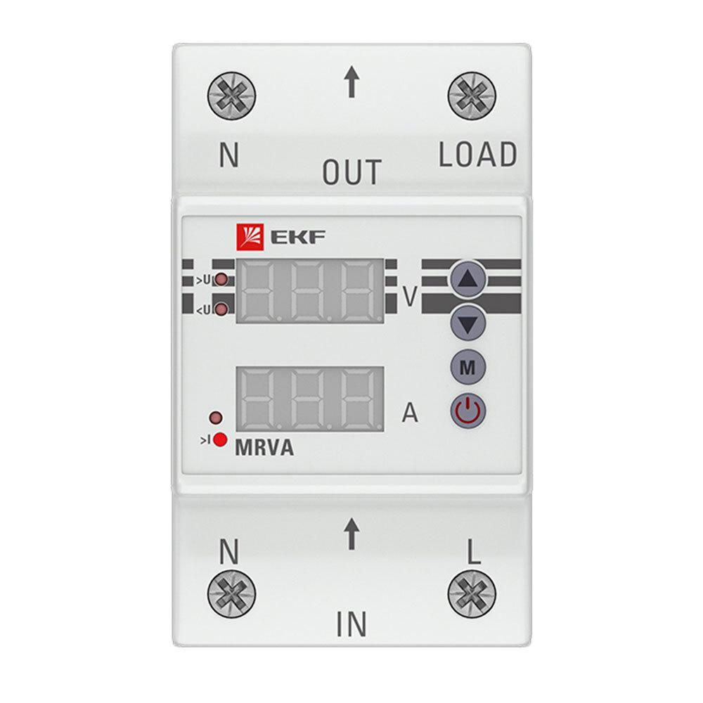 Реле напряжения модульное EKF PROxima (MRVA-63A) 230 В 63 А тип AC 4P+N с дисплеем