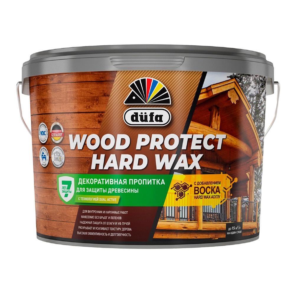 Антисептик Dufa Wood Protect Hard Wax декоративный для дерева белоснежный 9 л