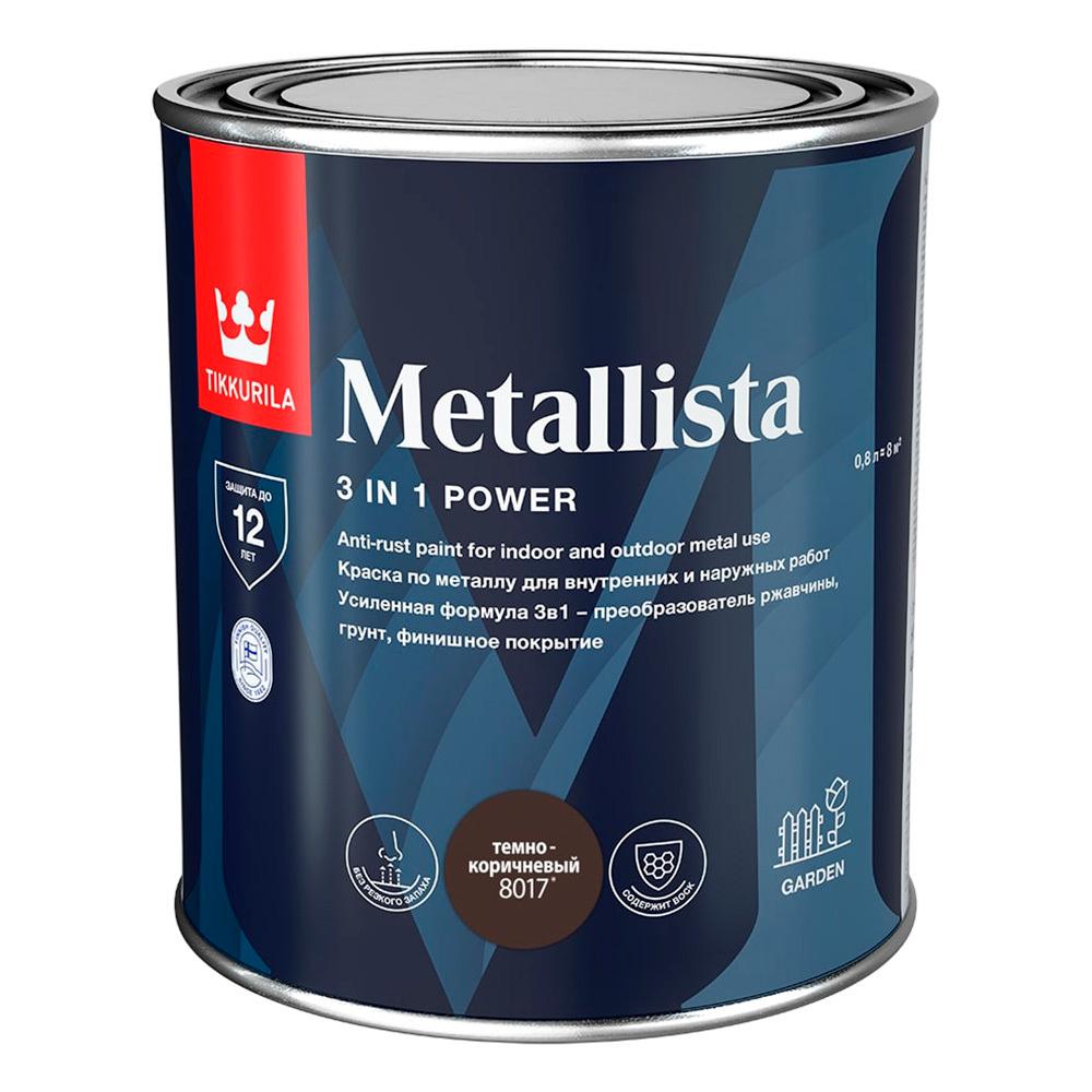 Краска по ржавчине Tikkurila Metallista темно-коричневая гладкая глянцевая 0,8 л