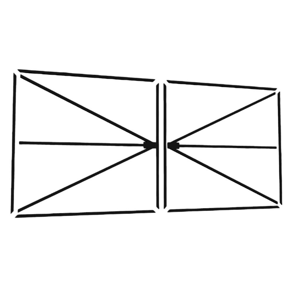 Ворота распашные каркас металлокомплект для самостоятельной сборки 4х2 м черные