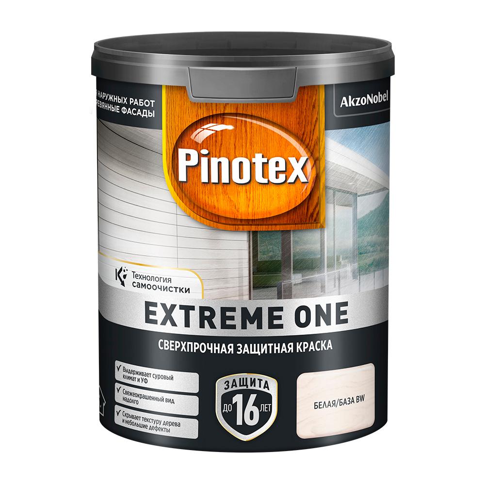 Краска фасадная по дереву Pinotex Extreme One база BW белая 0,9 л