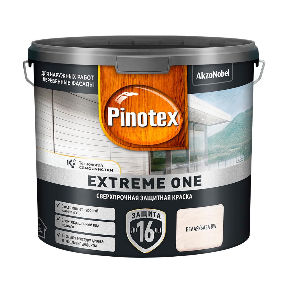 Краска фасадная по дереву Pinotex Extreme One база BW белая 2,5 л