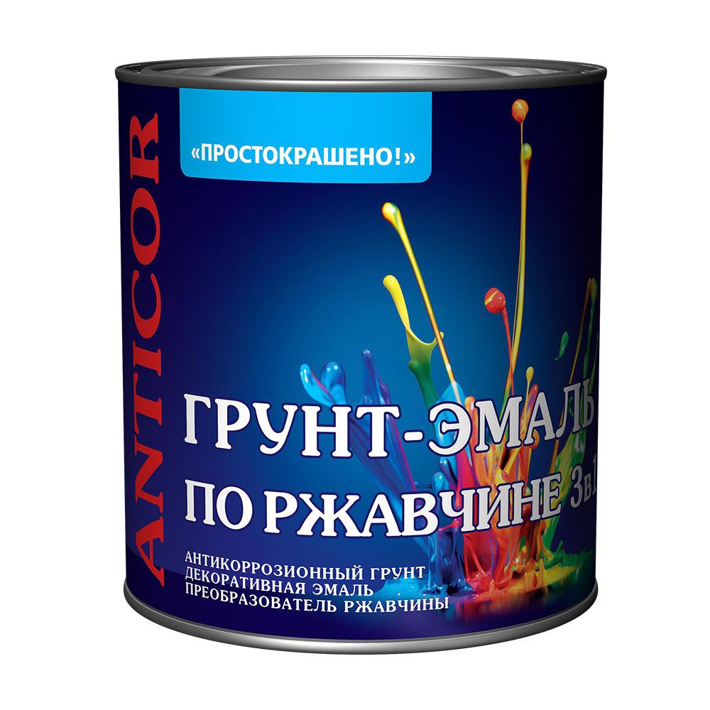 Грунт-эмаль по ржавчине 3в1 Простокрашено черная глянцевая 2,7 кг