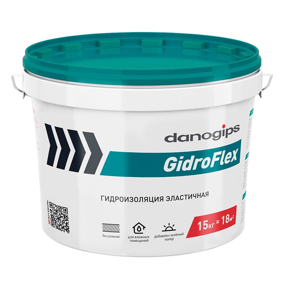 Гидроизоляция полимерная Danogips GidroFlex бирюзовая 15 кг