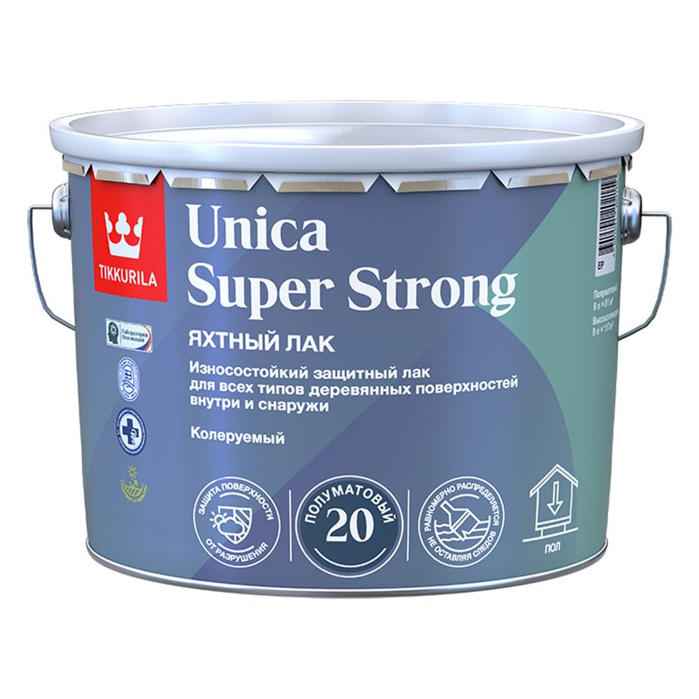 Лак алкидно-уретановый яхтный Tikkurila Unica Super Strong основа EP бесцветный 9 л полуматовый