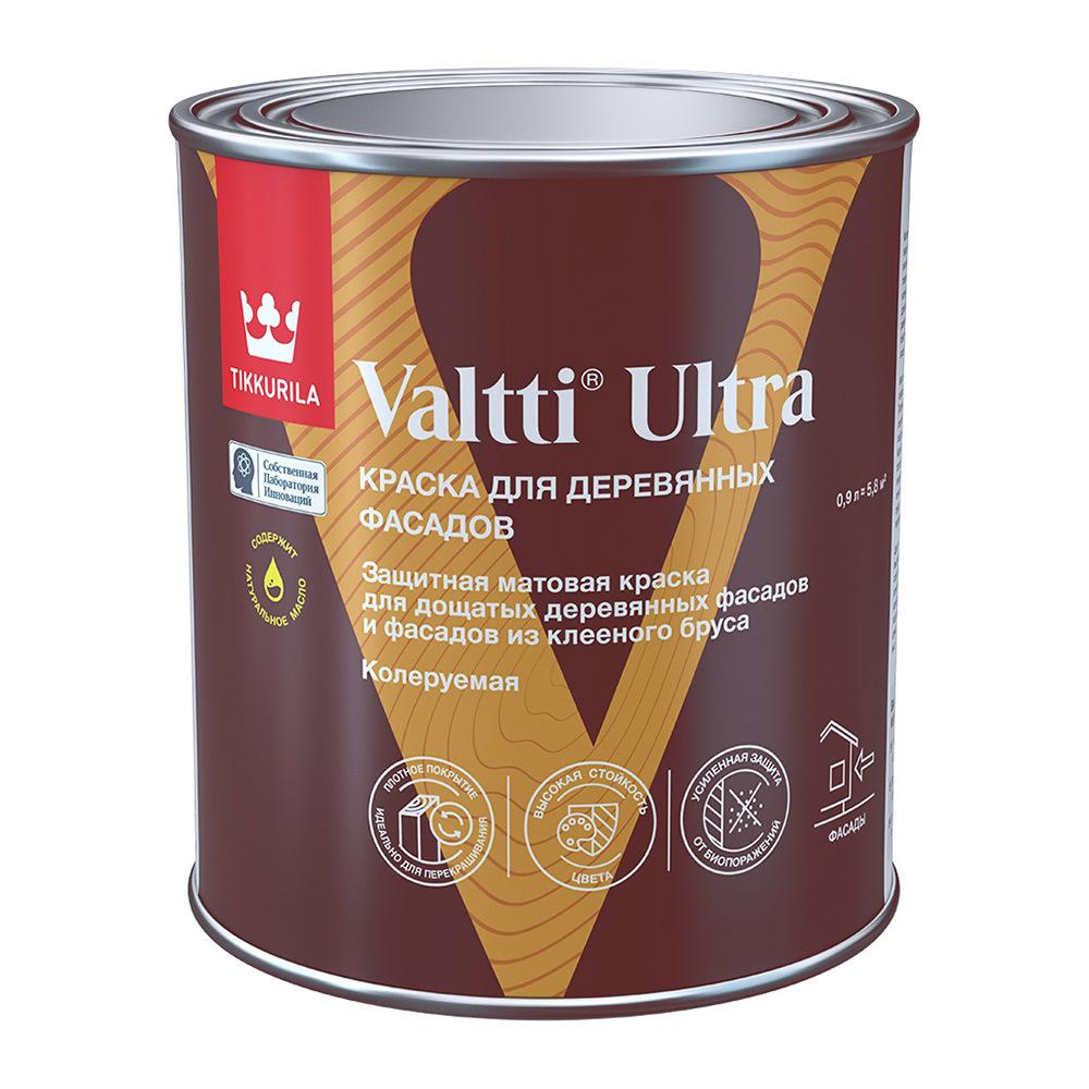 Краска фасадная по дереву Tikkurila Valtti Ultra водно-дисперсионная база A белая 0,9 л