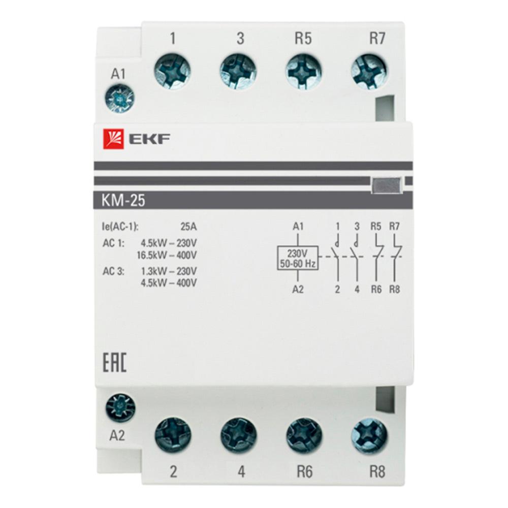 Контактор модульный EKF PROxima КМ (km-3-25-22) 230-240 В 25 А тип AC 2НО+2НЗ